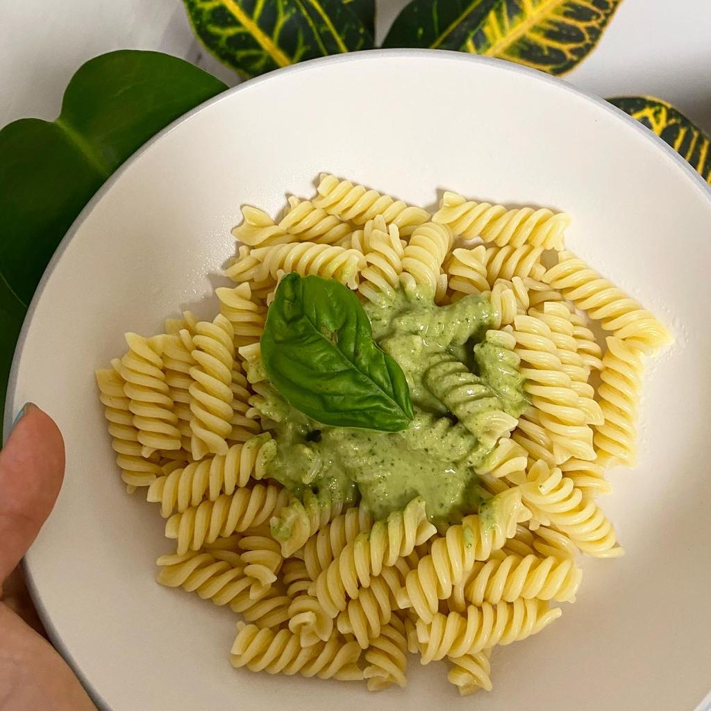 Pasta with Homemade Pesto Sauce